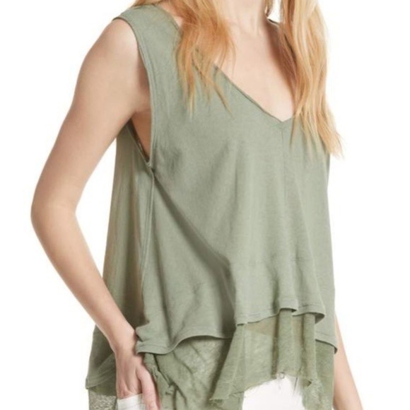 Free People We The Free Peachy Tee Light Green - Picture 1 of 12